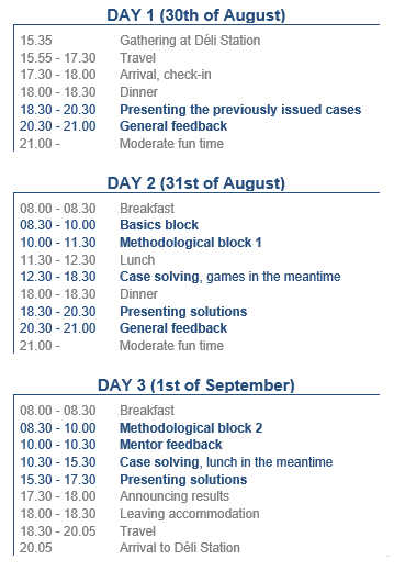 case camp schedule